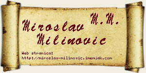 Miroslav Milinović vizit kartica